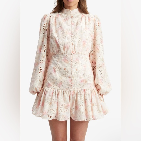 NWT! Bardot Hendry Long-Sleeve Floral Lace Mini Dress - Multiple 🪐 - Picture 11 of 13